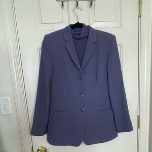 Armani Collezioni periwinkle virgin wool Blazer & Sleeveless merino wool Top Set